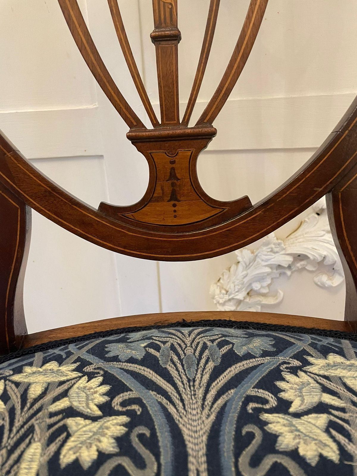 Fine Quality Antique Mahogany Inlaid Desk Chair photo vintage