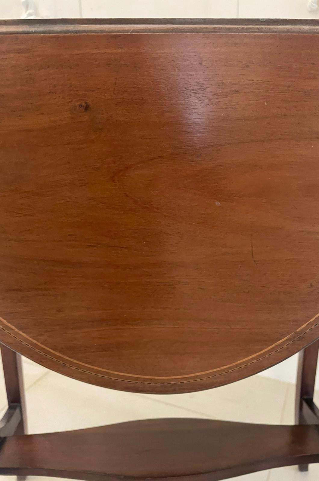 photo furniture Antique Edwardian Quality Mahogany Inlaid Lamp Table