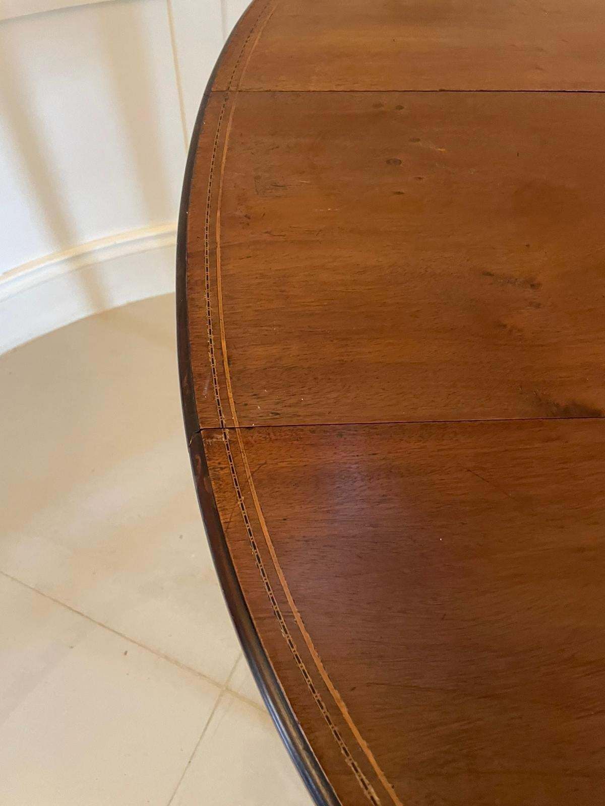 945.0 Antique Edwardian Quality Mahogany Inlaid Lamp Table photo