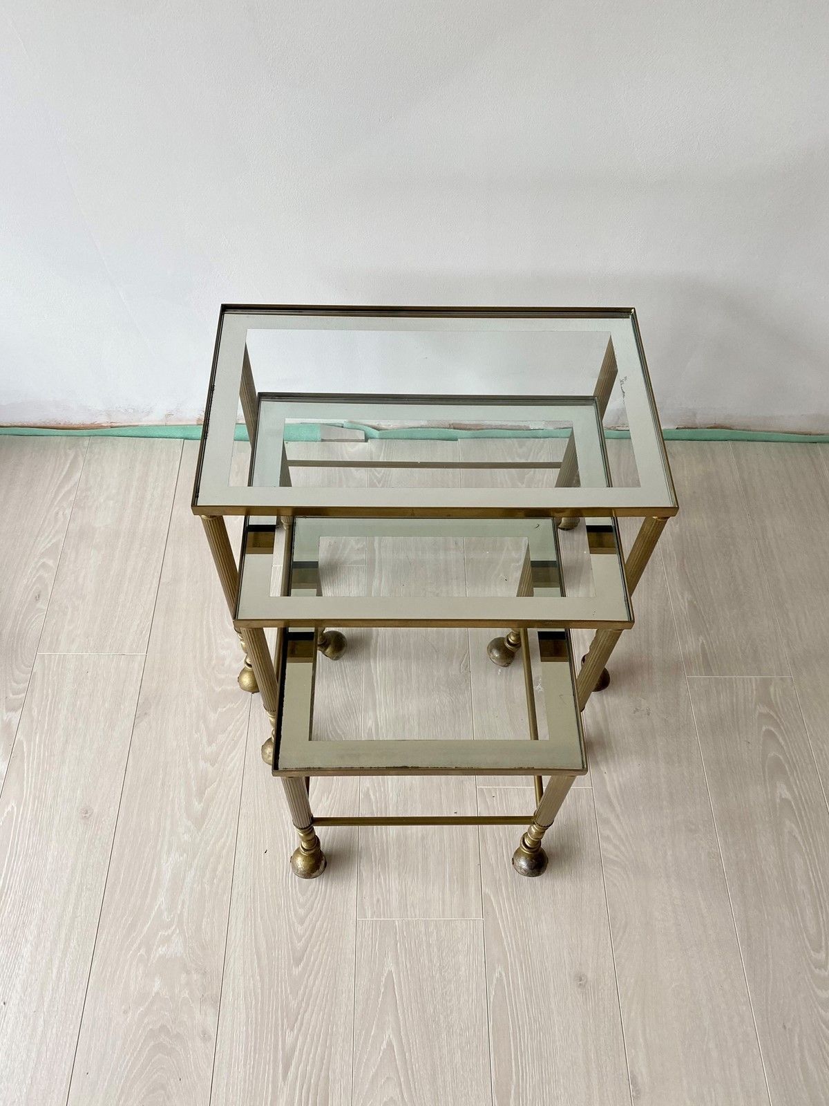 photo furniture Nest Of Vintage French Brass Tables