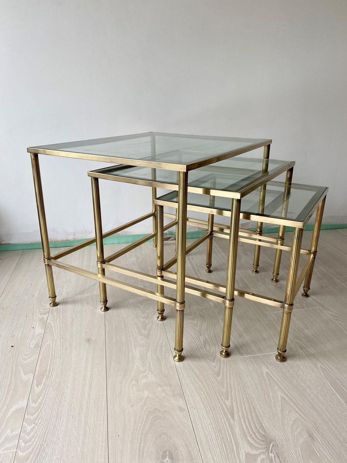 Quality Nest Of Brass Tables, 1980s photo buy