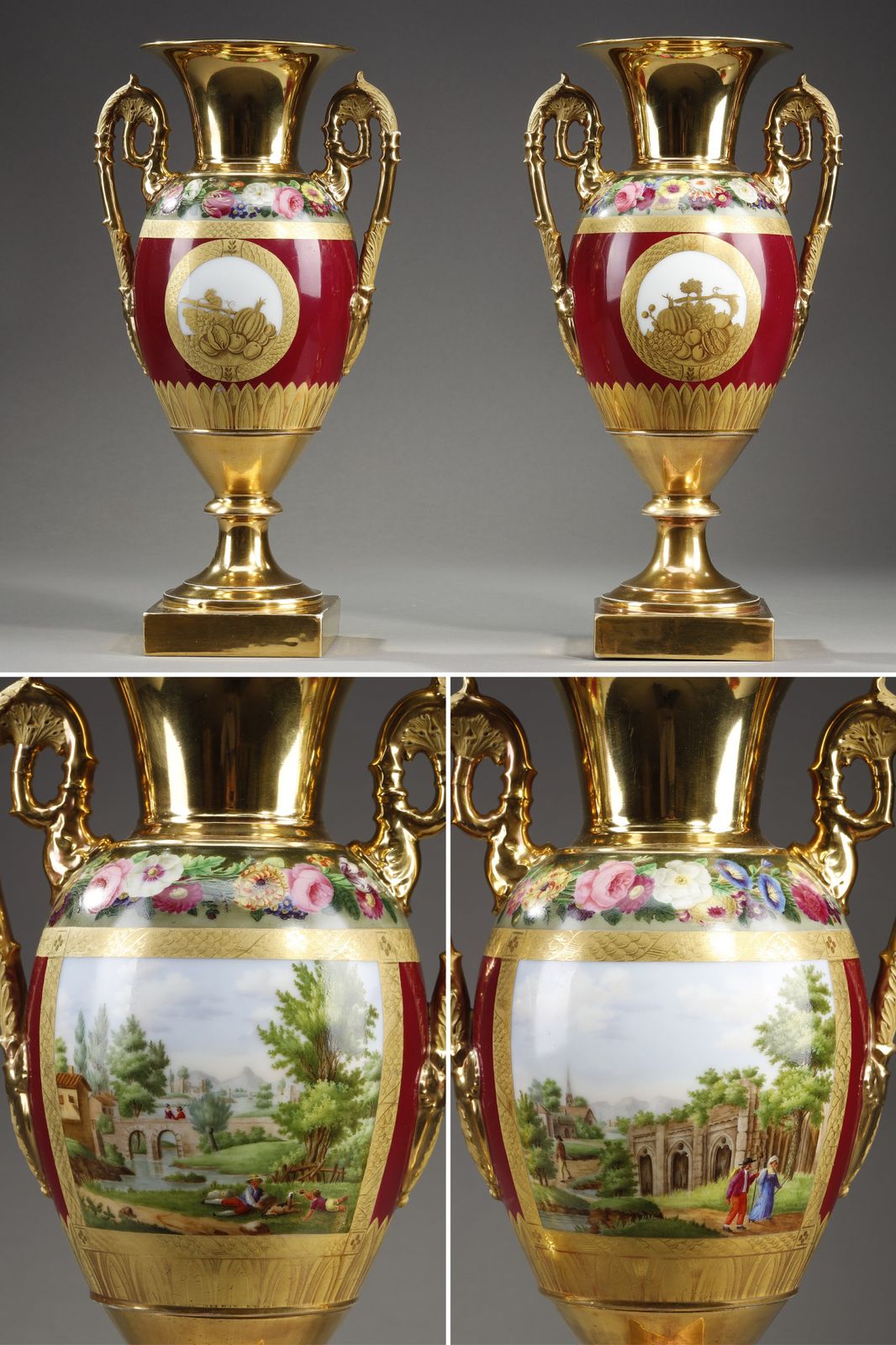 Restoration Period Pair Of Porcelain Vases