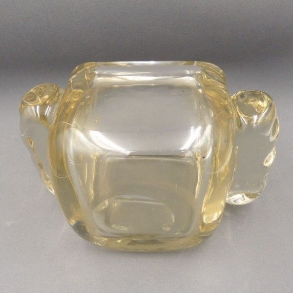 Rare Heavy Art Deco Glass Bowl From Schneider France. 1920   1930 photo for sale