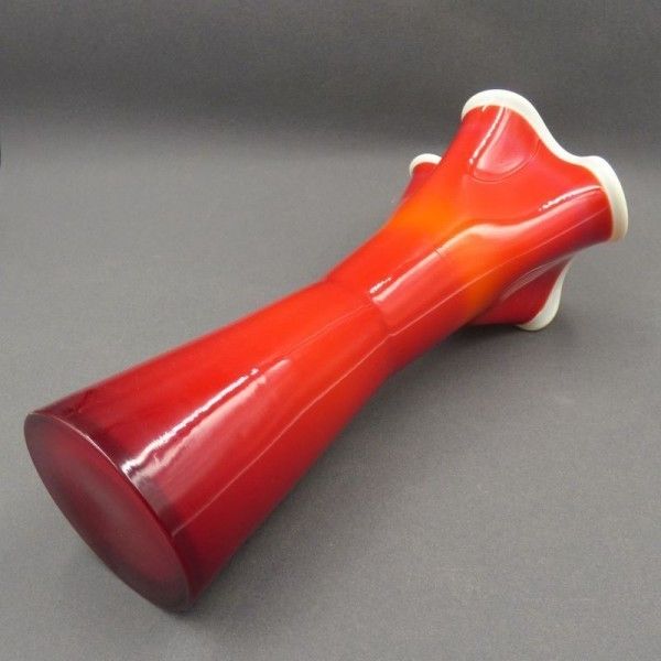 Red & White Murano Glass Vase. Italy 1950   1959 photo Home Decor