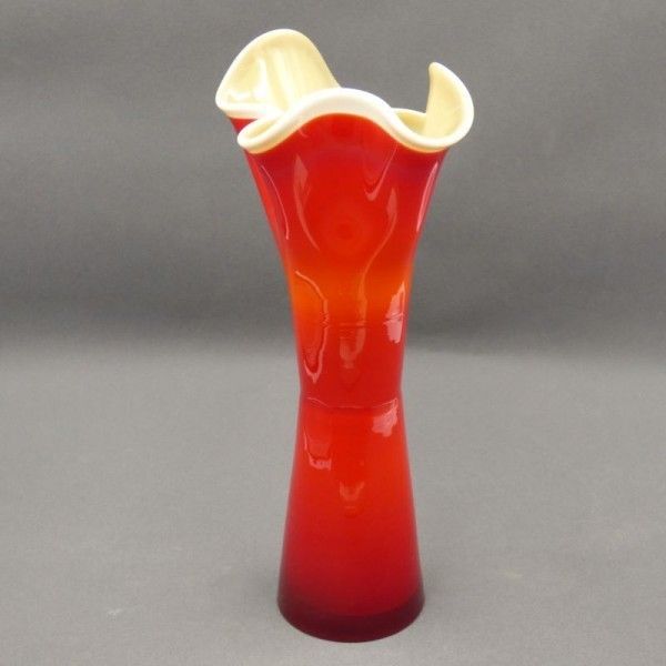 Red & White Murano Glass Vase. Italy 1950   1959 photo buy