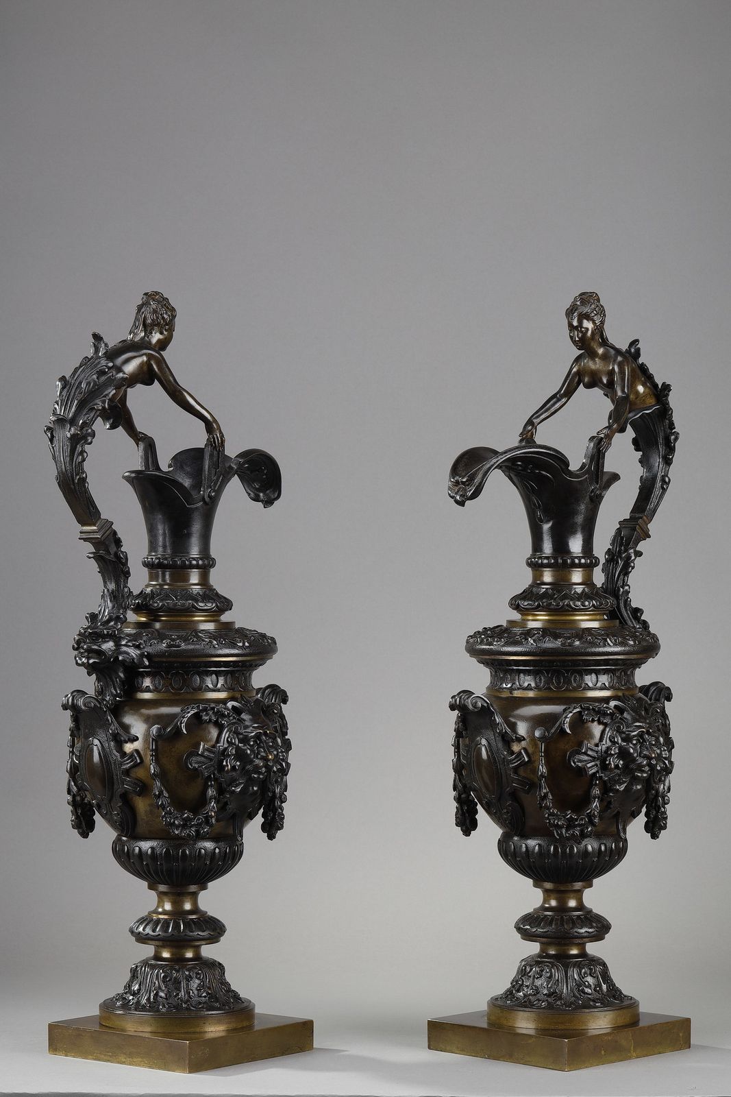 Pair Of Decorative Bronze Ewers In The Renaissance Style photo furniture