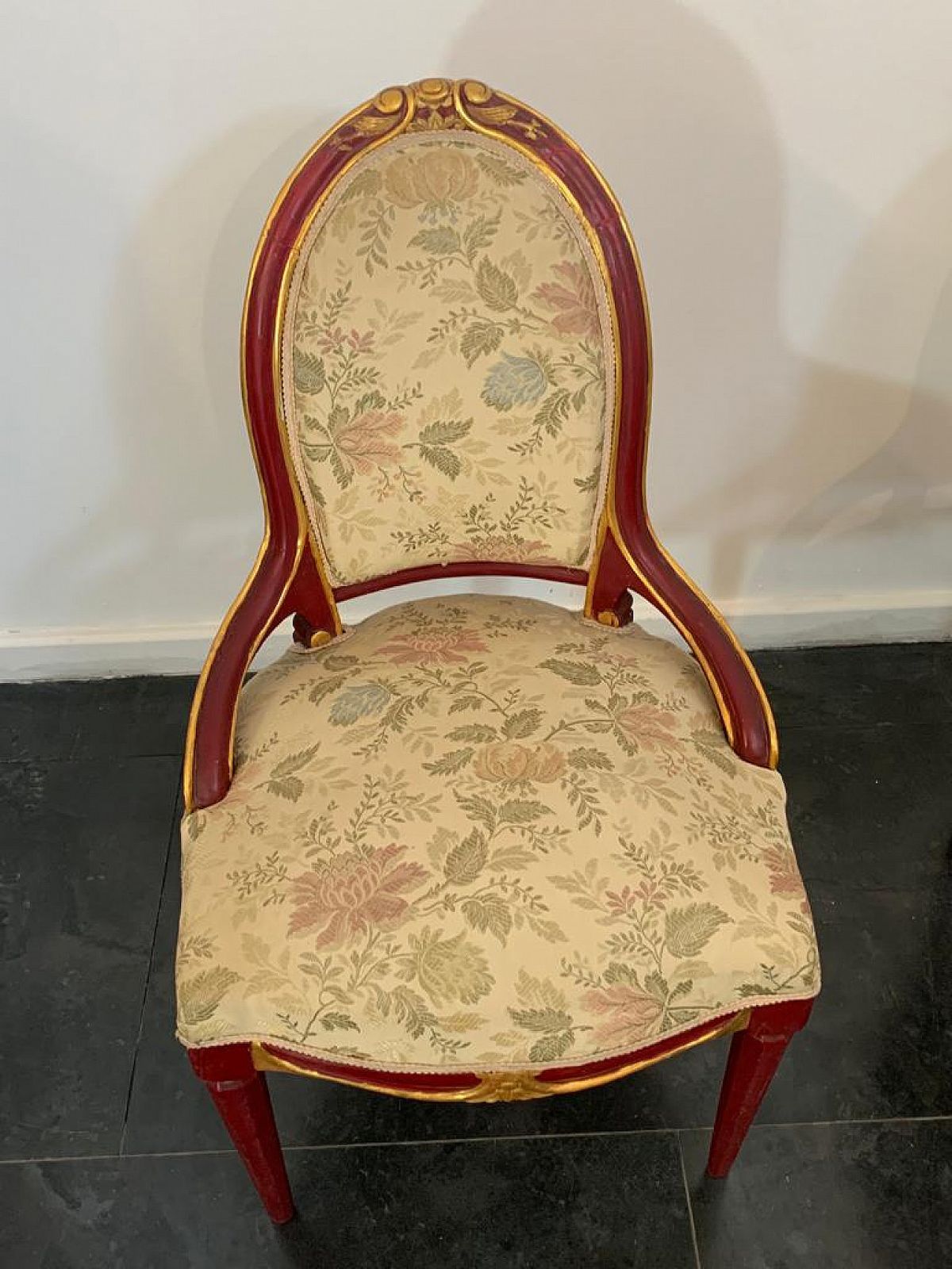 4 Lacquered Art Deco Tea Chairs With Gold Leaf Details, 1930s photo Furniture