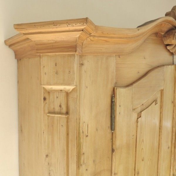 photo for sale Antique Natural Pine Wood Wardrobe In Very Good Condition 1850   1880