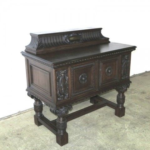 photo for sale Antique Sideboard With Many Carved Details 1860   1880