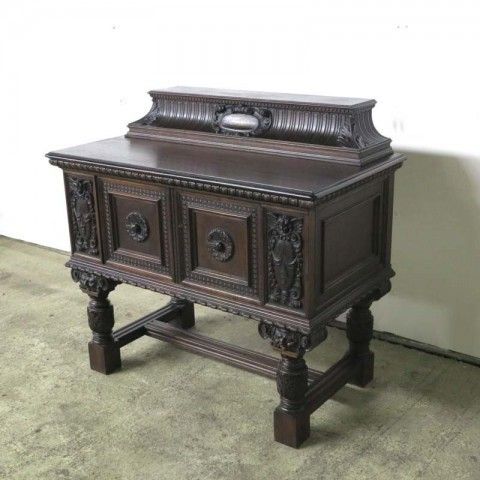1147.0 Antique Sideboard With Many Carved Details 1860   1880 photo