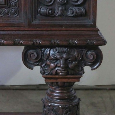photo vinterior Antique Sideboard With Many Carved Details 1860   1880