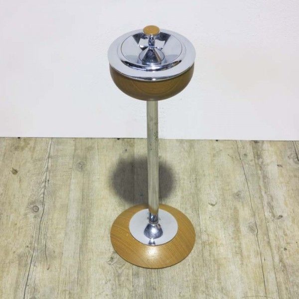 Art Deco Chrome Standing Ashtray 1930   1935