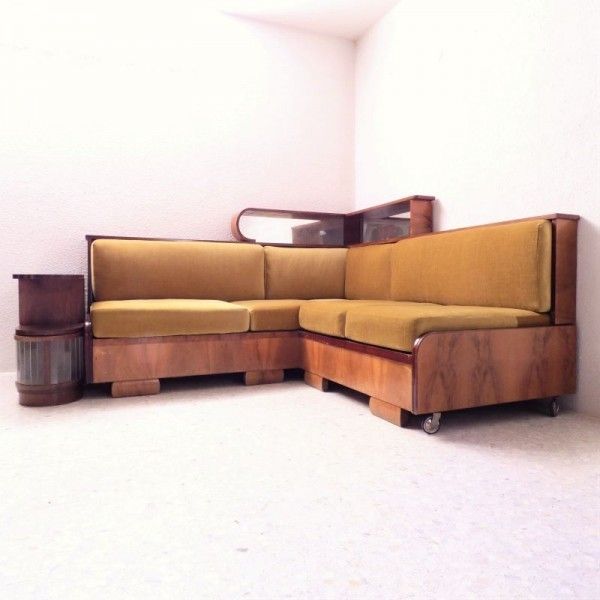 Art Deco Sofa Daybed With Side Table 1930   1940 photo furniture