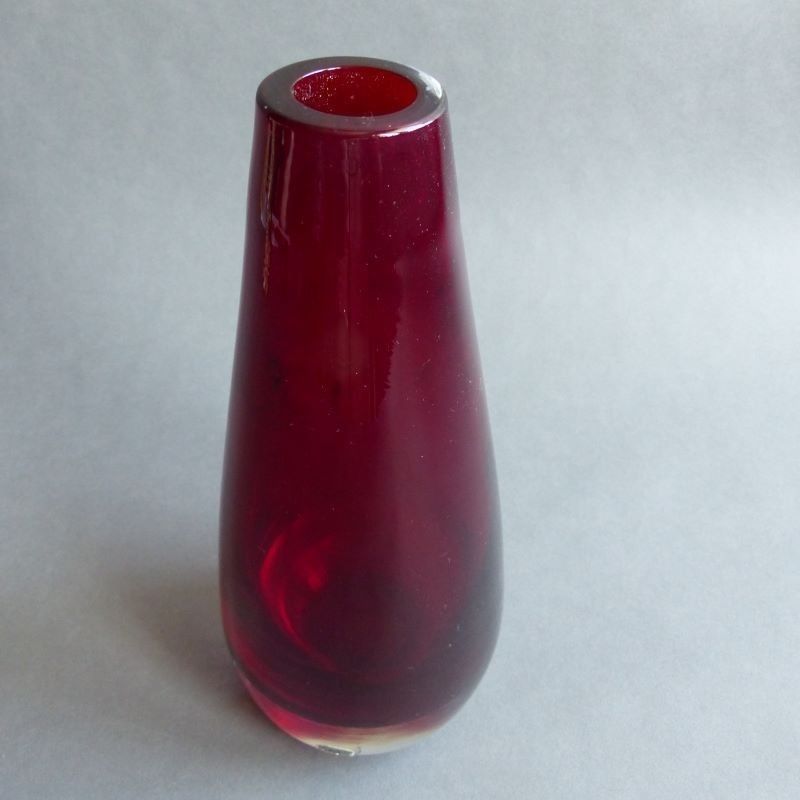 Red Glass Vase From Reijmyre Sweden. 1950   1959 photo furniture