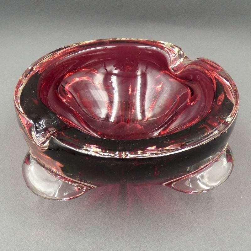 Red Murano Glass Ashtray. Italy 1950   1959 photo for sale