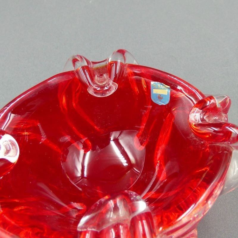 Red Murano Glass Ashtray. Italy 1950   1959 photo Home Decor