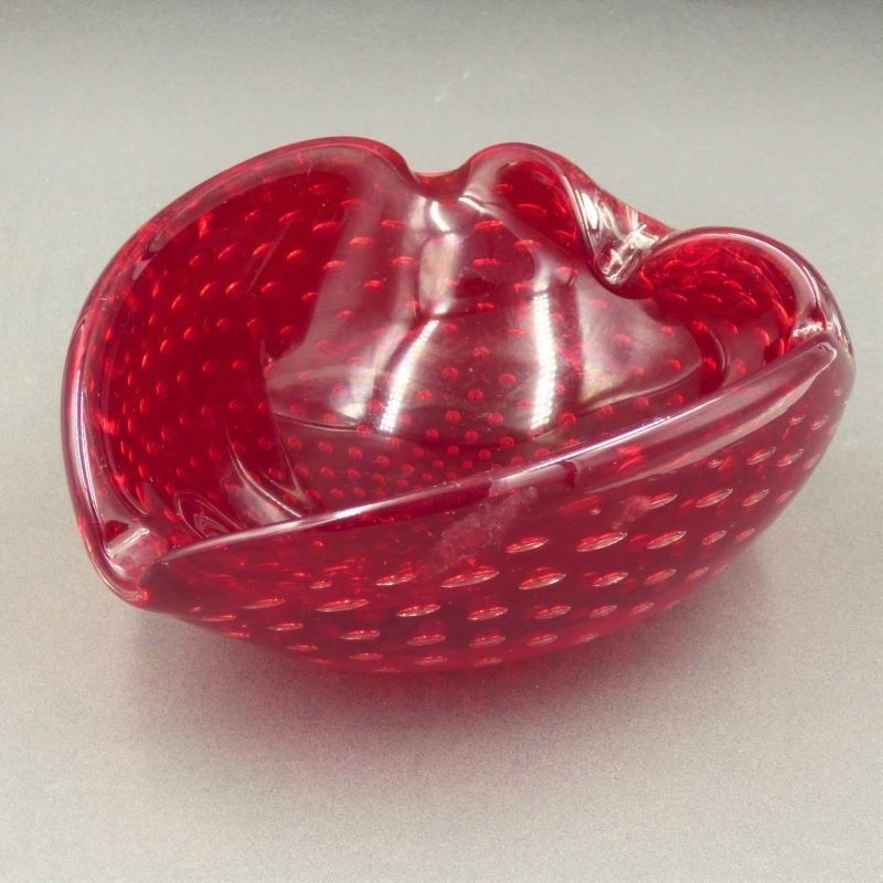 Red Murano Glass Ashtray. Italy 1950   1959 photo Home Decor