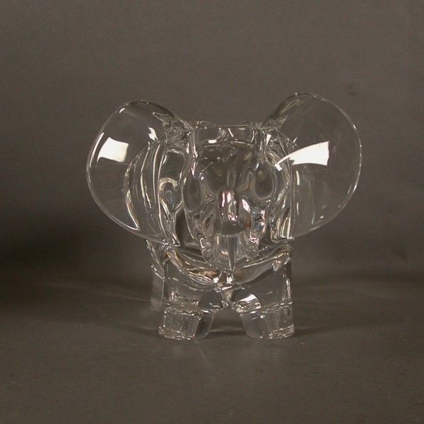 Vintage Elefante De Cristal. Vannes Francia. 1950   1955 photo 60.0