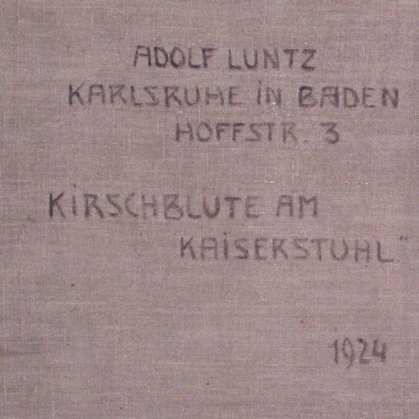Adolf Luntz. Oil On Canvas. Cherry Blossom At The Kaiserstuhl photo for sale