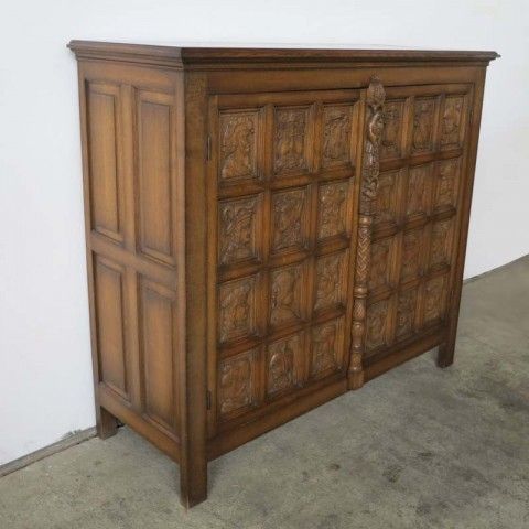photo furniture Carved Vintage Living Room Buffet 1940   1950