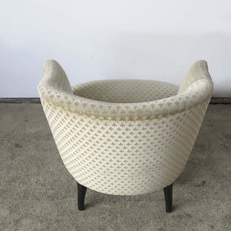 Antique Armchair With Fleur De Lys Upholstery. 1850   1880 photo for sale