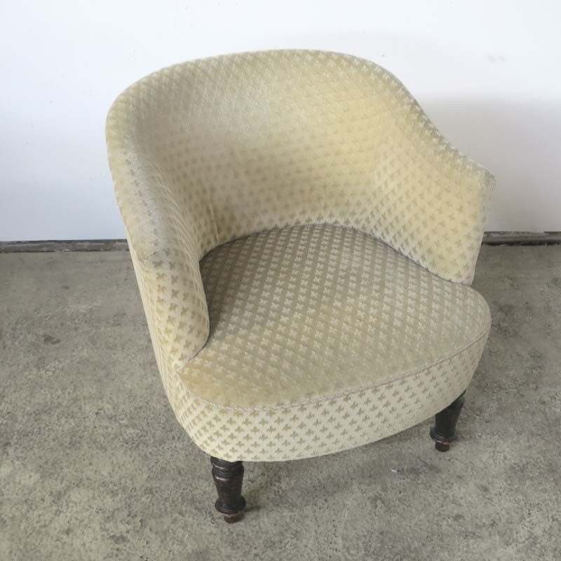 Antique Armchair With Fleur De Lys Upholstery. 1850   1880 photo 608.0