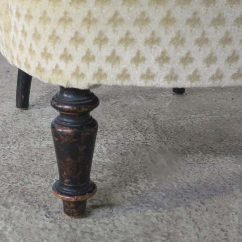 Antique Armchair With Fleur De Lys Upholstery. 1850   1880 photo vinterior