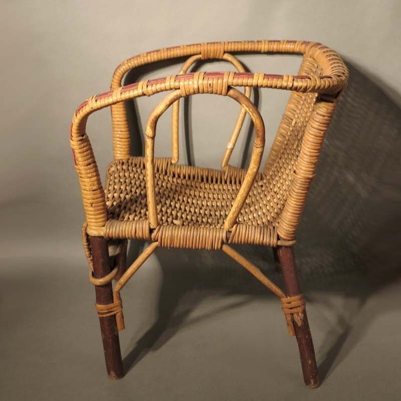 Antique Children's Rattan Chair. 1930   1935 photo furniture