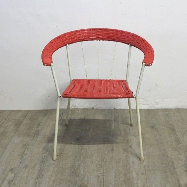 German Vintage Garden Chairs In Red & Green 1950 1960 photo furniture
