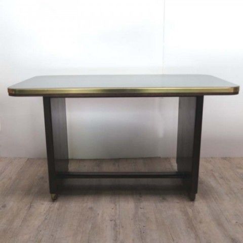 Glass Table With Black Glass Top 1950   1955. photo 434.0