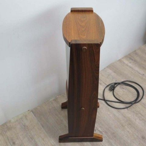 photo for sale Vintage Wooden Floor Lamp With Vaulted Glass Panes. 1950   1960