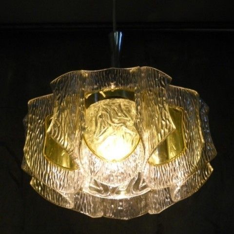 Vintage. Ceiling Lamp Of Plastic And Glass. 1970   1975. photo furniture