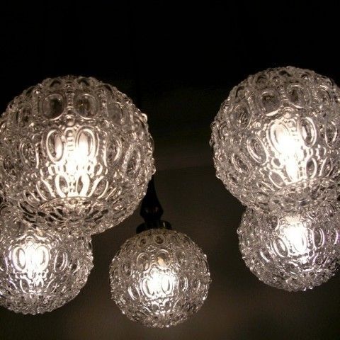 photo buy Vintage. Ceiling Lamp With Five Glass Globes. 1960   1965.