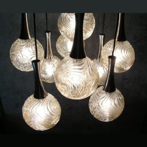 Vintage. Ceiling Lamp With Nine Glass Globes. 1960   1965 photo furniture