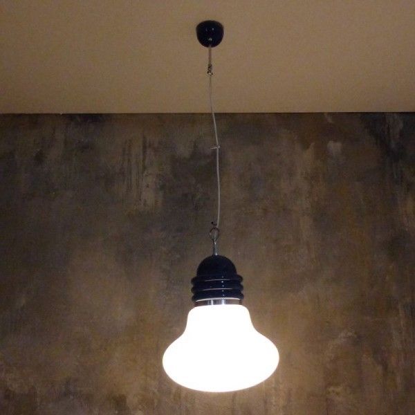 Lighting ”Arianna” Glass Ceiling Lamp In The Shape Of A Light Bulb By Piero Brombin For Artemide. 1965 photo