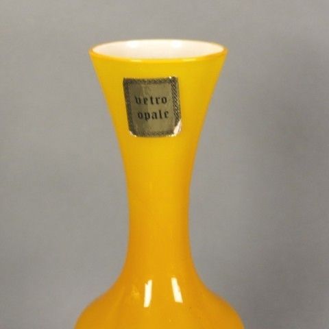Yellow Glass Vase From Vetro Opale Venecia. 1960   1970 photo furniture