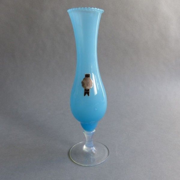 Vintage Glass Vase With A Wavy Rim. Venice Italy 1950   1960 photo furniture