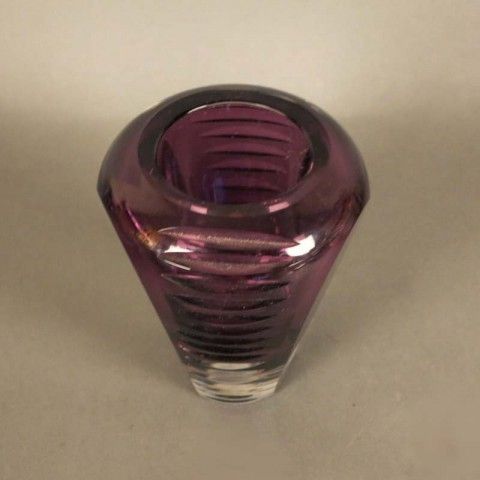 Vintage Purple Glass Vase. Checoslovaquia 1950   1959 photo buy
