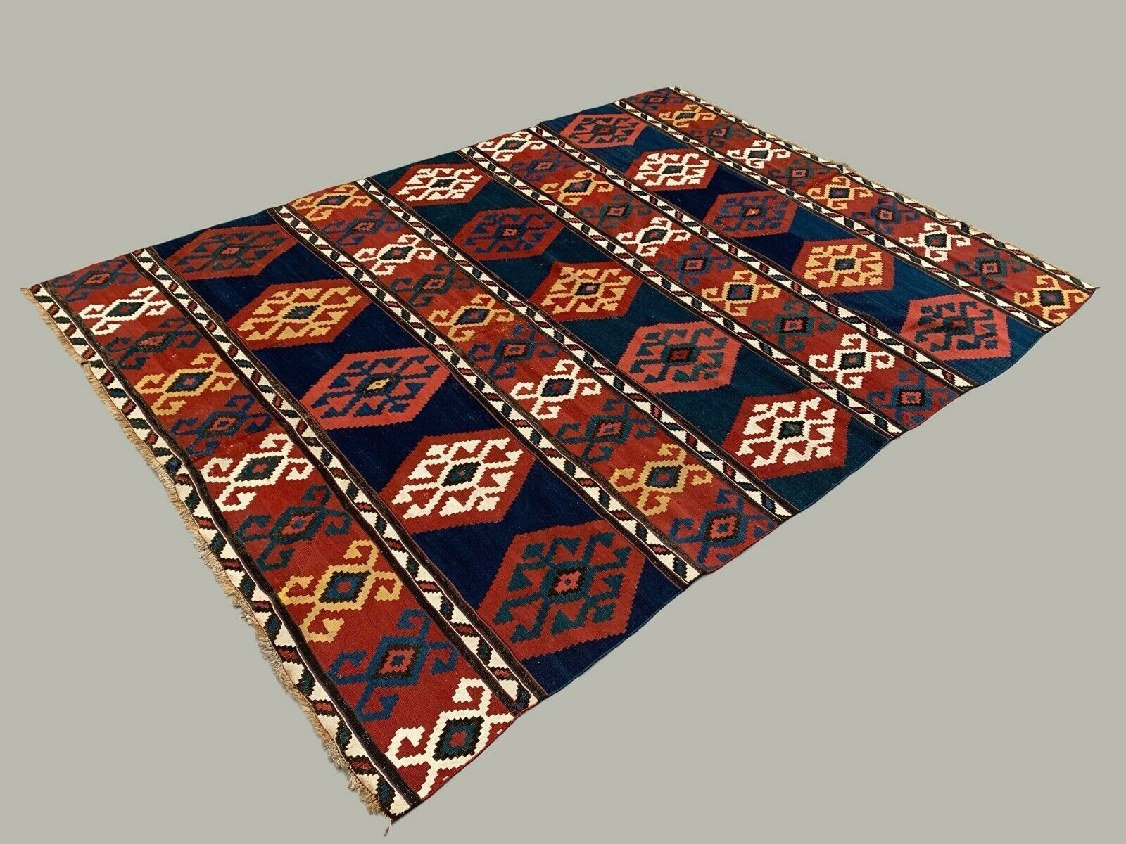 Antique Caucasian Kilim, 260x190 Cm, Large Shirvan Kazak Kelim photo for sale