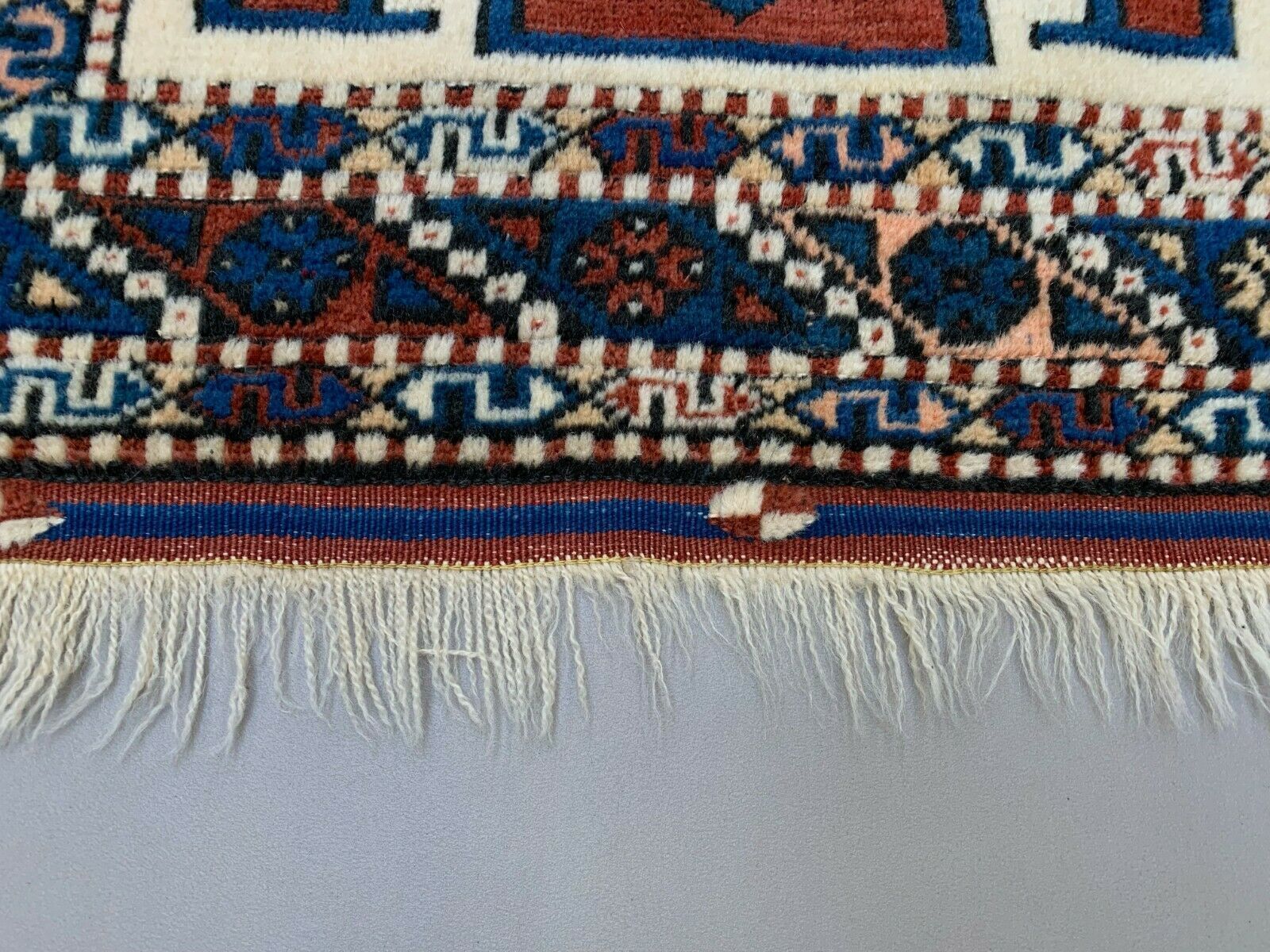 Vintage Turkish Kazak Rug Oriental 160x94 Cm Tribal Small Carpet, Red And Blue photo 335.0