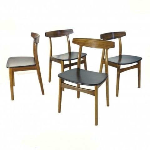 Set Of Four Dining Chairs By Henning Kjaernulf For Bruno Hansen 1955