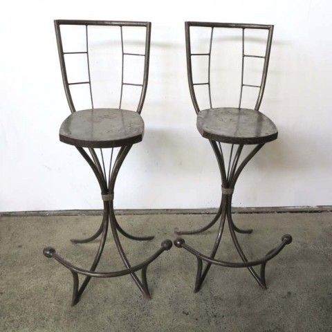 Two Metal Chairs In Industrial Style 1950   1959