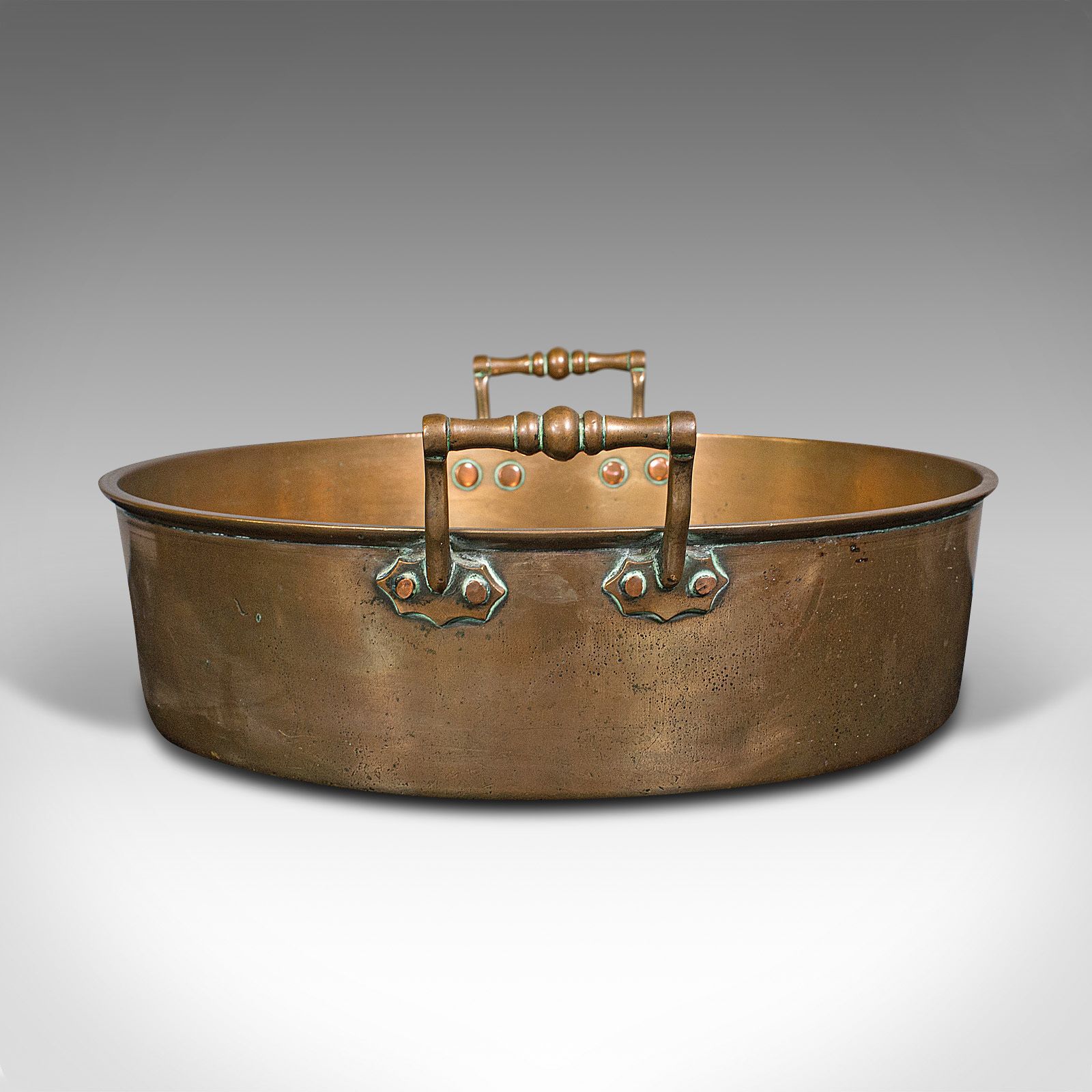 Antique Country House Braising Pan, English, Bronze, Cooking Pot photo vintage