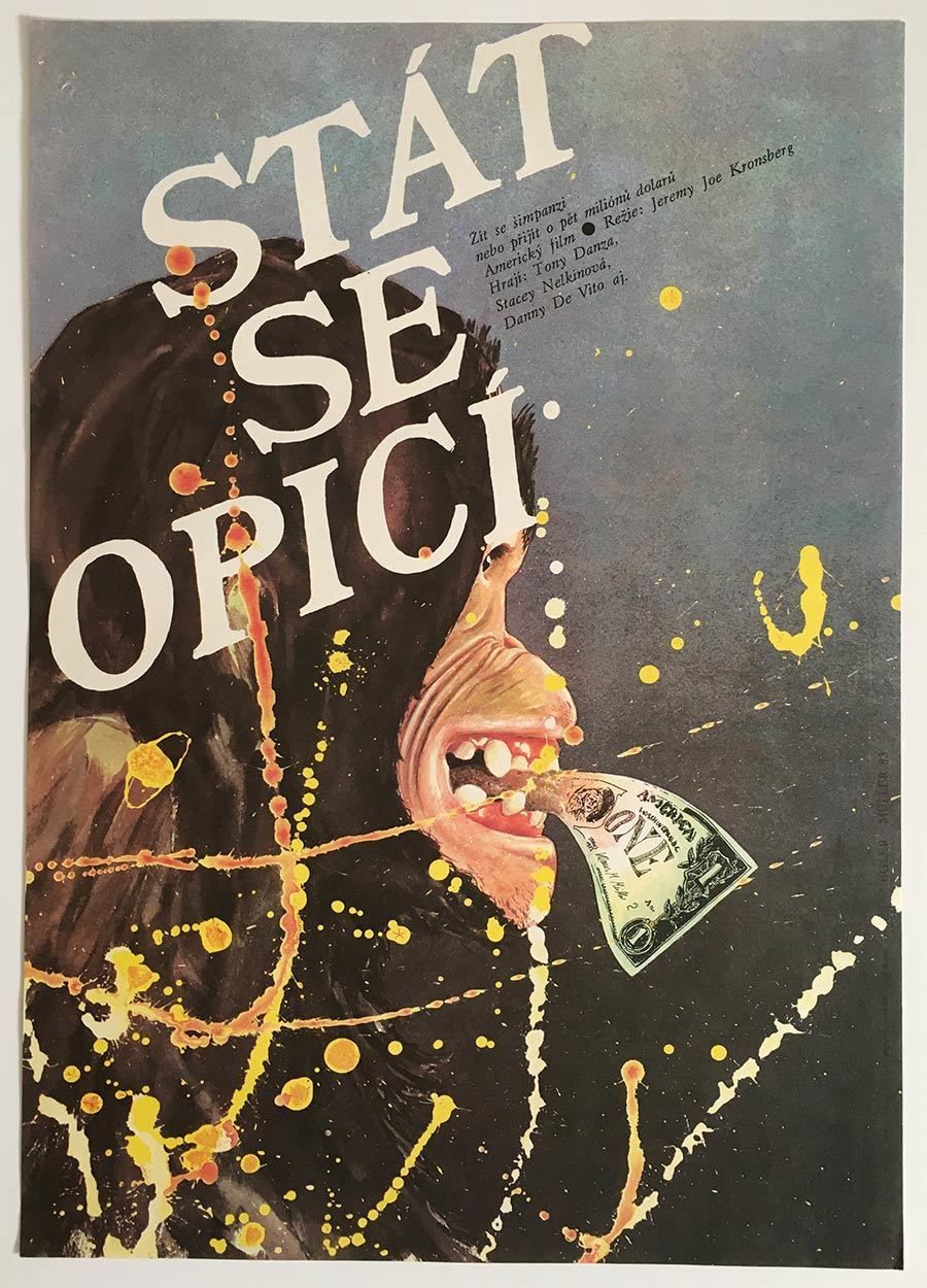 Original Film Poster, Going Ape!, Zdeněk Ziegler, 1983, Genuine Czech Vintage Print