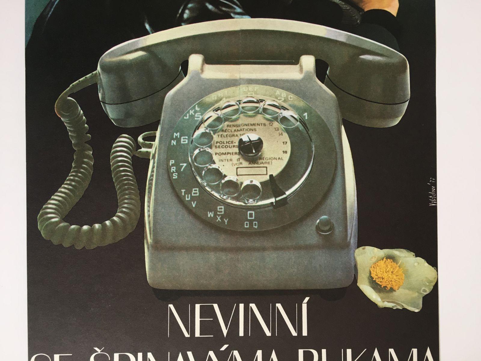 Original Film Poster, Dirty Hands, Olga Poláčková Vyleťalová, 1977, Genuine Czech Vintage Print photo Art