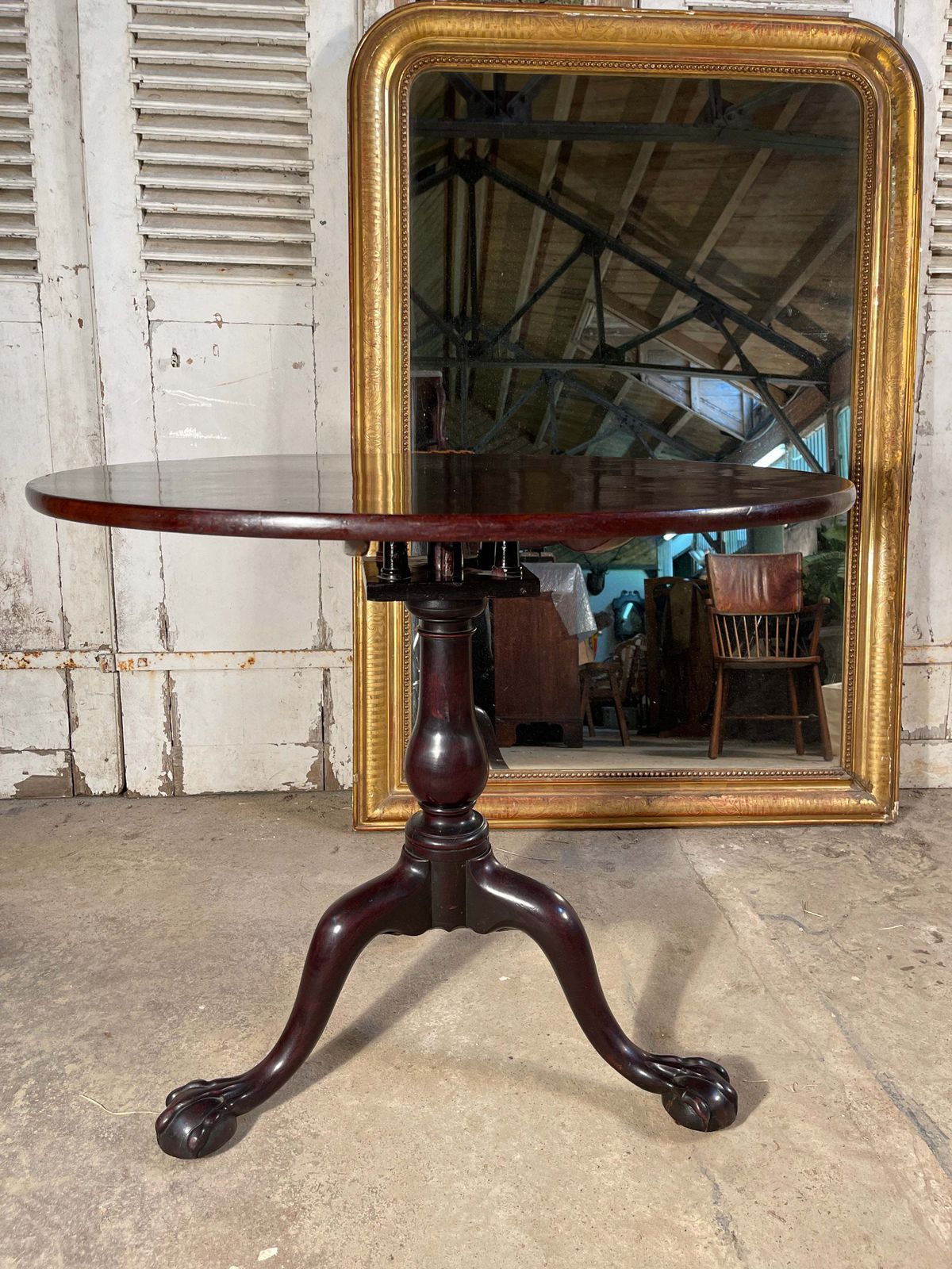 Stunning Irish Plum Pudding Antique Georgian Mahogany Tilt Top Bird Cage Wine Table Circa 1760 photo Furniture
