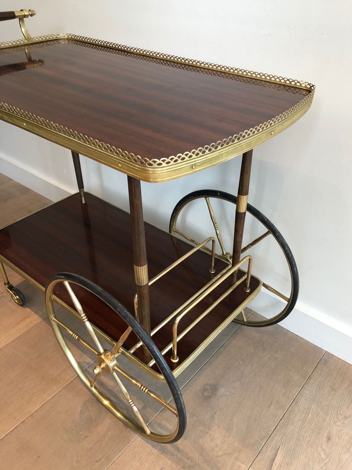 Mahogany And Brass Drinks Trolley photo vinterior