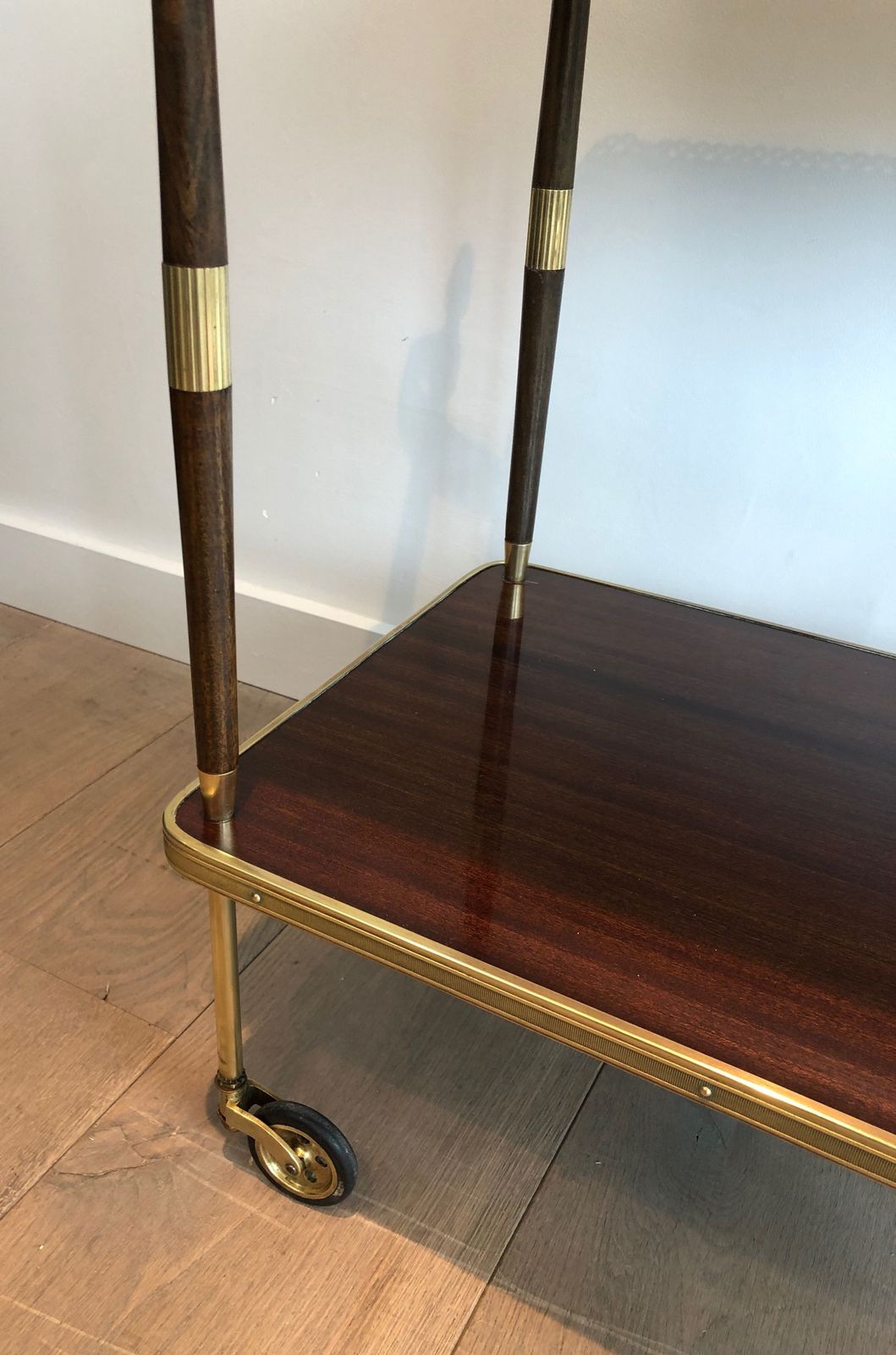 Mahogany And Brass Drinks Trolley photo vintage