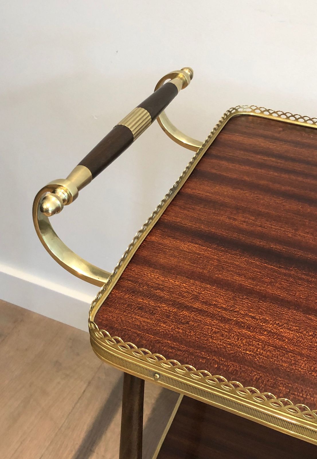 photo vinterior Mahogany And Brass Drinks Trolley