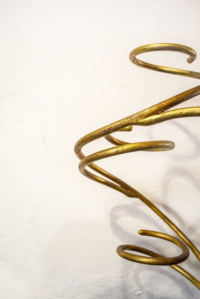 Abstract Umbrella Stand In Gilded Iron, Italy, 1960s photo Home Decor